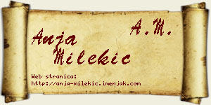 Anja Milekić vizit kartica